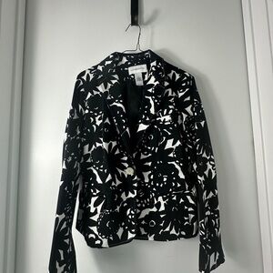Liz Claiborne Black and White Floral Blazer